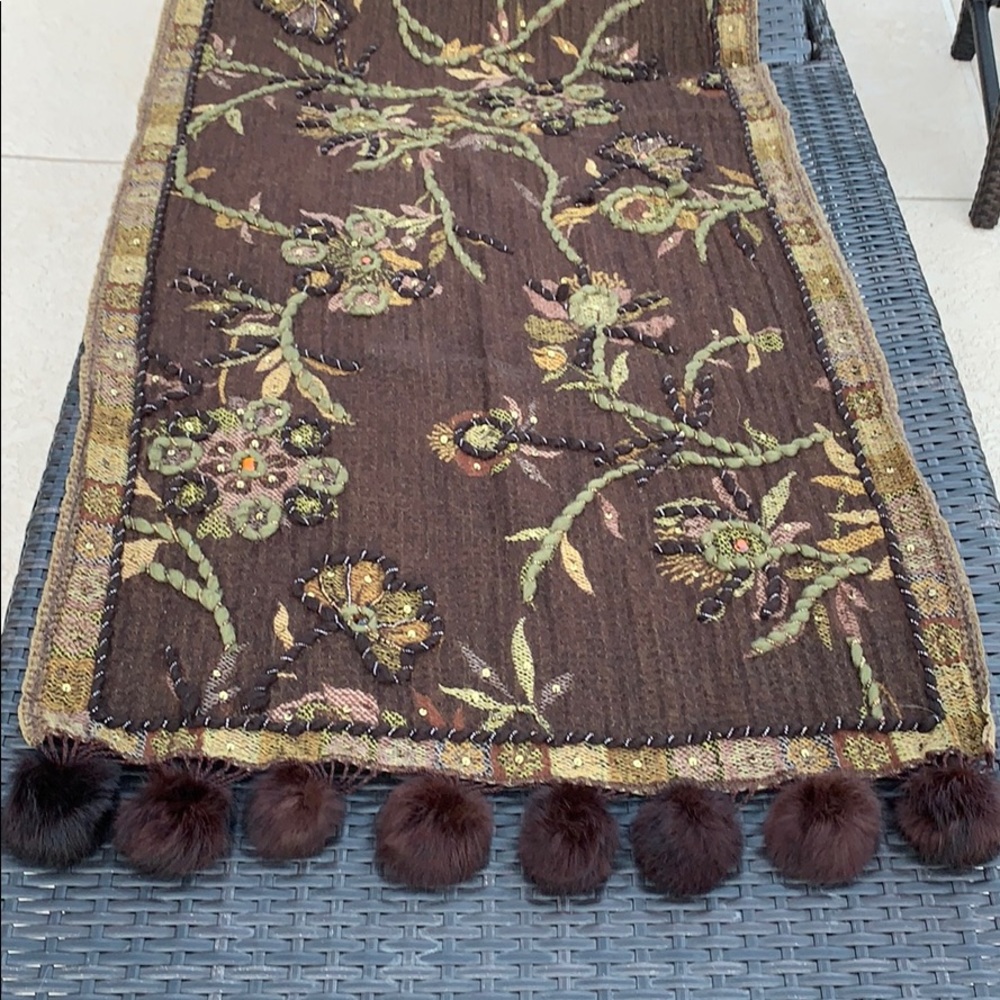 Hand Made Shall with Fur Trim